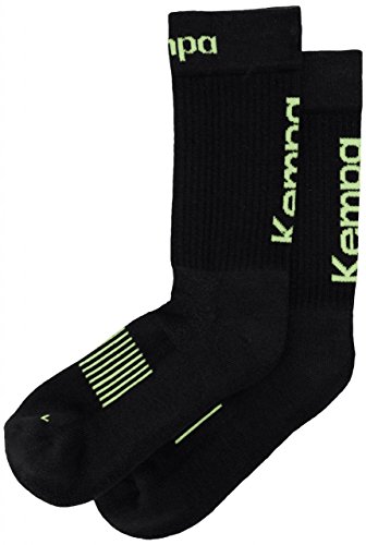 Kempa Logo Classic Calcetines, Sin género, Negro/Amarillo Fluor, 31-35