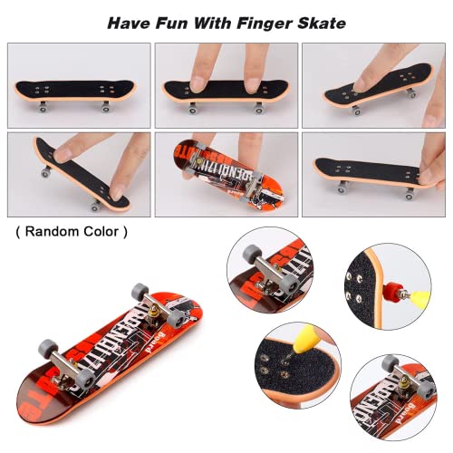 KETIEE Mini Finger Skateboard Bicicletas de Dedo, Fingerboard Mini Diapasón Patineta de Dedo Skate Boarding Toy Monopatines de Juguete para Dedos Juegos de Deportes Kids