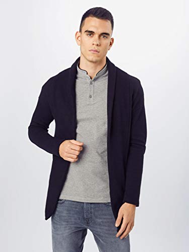 KEY LARGO Hendricks Jacket Long Suter crdigan, Negro (1100), M para Hombre