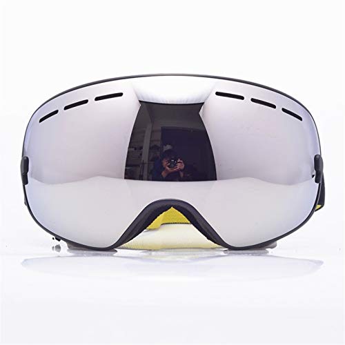 KHKNTO Gafas de esquí, 2020 Gafas de Snowboard de esquí.UV400 Gran Máscara esférica Gafas Esquí Hombres Mujeres Big Vision Profess Snow Ski Eyewear Sci (Color : White)