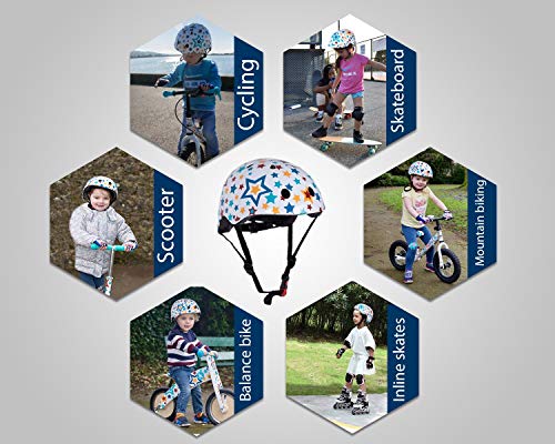 KIDDIMOTO Casco Bicicleta Completamente Ajustabl - Bici Casco para Infantil y Niños para Patinete, Ciclismo, Scooter, Bicicleta de Equilibrio y Monopatin - Dinosaurio Fósil - M (53-58cm)