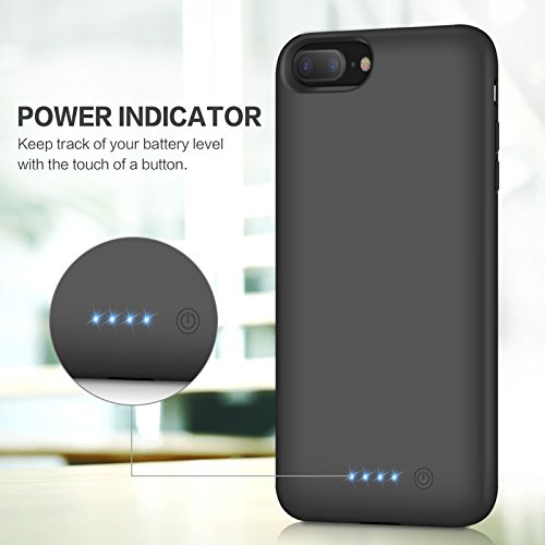 kilponen Funda Batería para iPhone 6 Plus/ 6S Plus/ 7 Plus/ 8 Plus, 8500mAh Funda Cargador Portatil Batería Externa Ultra Carcasa Batería Recargable Power Bank Case para Apple iPhone - 5.5 Pulgadas