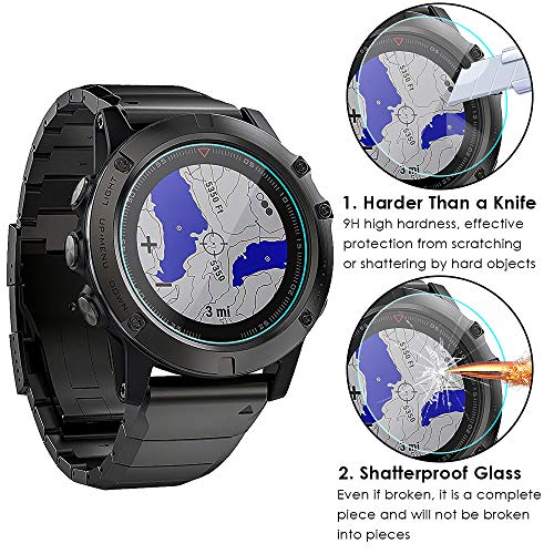 KIMILAR [4 Unidades] Protector Pantalla Compatible con Garmin Fenix 5 Protectores de Pantalla (No para Fenix 5 Plus & Sapphire), Cristal Templado Protector para Fenix 5 Smartwatch