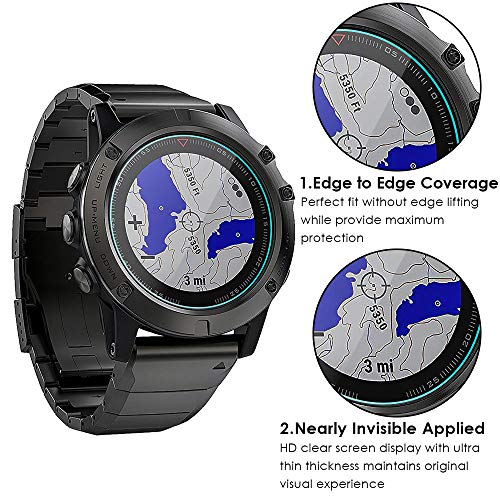 KIMILAR [4 Unidades] Protector Pantalla Compatible con Garmin Fenix 5 Protectores de Pantalla (No para Fenix 5 Plus & Sapphire), Cristal Templado Protector para Fenix 5 Smartwatch