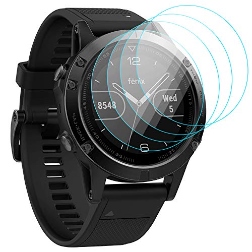 KIMILAR [4 Unidades] Protector Pantalla Compatible con Garmin Fenix 5 Protectores de Pantalla (No para Fenix 5 Plus & Sapphire), Cristal Templado Protector para Fenix 5 Smartwatch