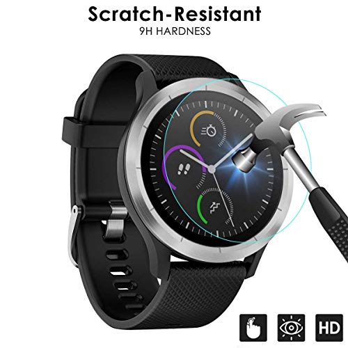 KIMILAR Pantalla Compatible con Garmin Vivoactive 3 Protector de Pantalla, 3-Pack Cristal Templado Protector de Pantalla para Vivoactive 3 - 9H Dureza Antiarañazos (no para música vivoactiva 3)