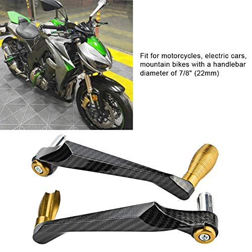 KIMISS Protector de la palanca del embrague de freno，Universal 7 / 8in 22 mm CNC Manillar de Palanca de embrague de freno Protector de mano para motocicleta, automóviles eléctricos(dorado)