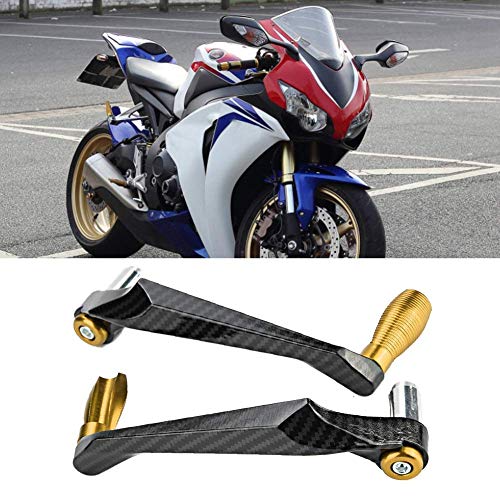 KIMISS Protector de la palanca del embrague de freno，Universal 7 / 8in 22 mm CNC Manillar de Palanca de embrague de freno Protector de mano para motocicleta, automóviles eléctricos(dorado)