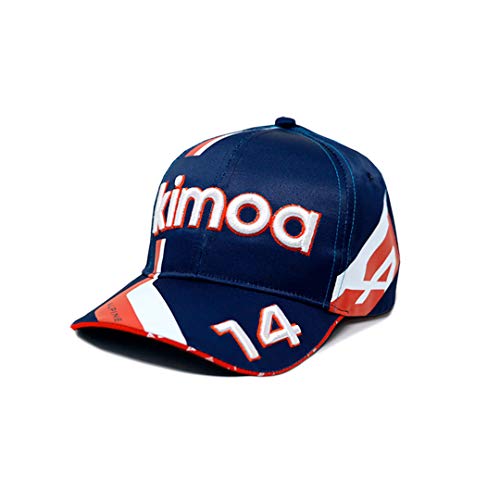 KIMOA Gorra Curva FA Alpine Cup 2021 SB, Azul Oscuro, Talla Única, Unisex Adulto + Llavero Casco Fernando Alonso