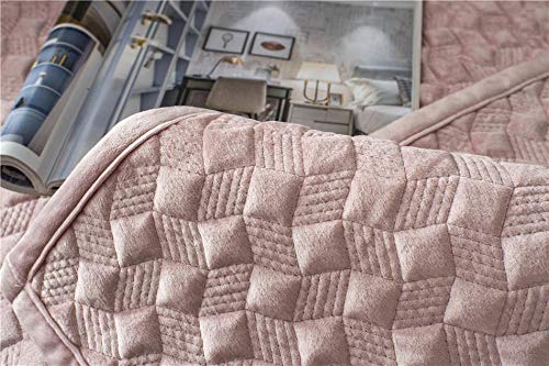 kinfuki Elástica Toalla De Sofá,Plush Non-Slip Sofa Cushion-Tender Pink_110*240