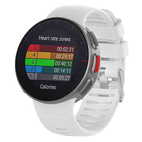 KINKUUN Correas para relojes Compatible con Polar vantage v Pulseras de repuesto.Correa de Reloj.(blanco)