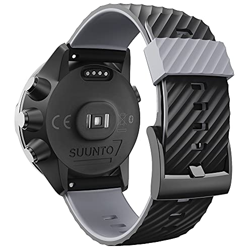 KINKUUN Correas para relojes Compatible con Suunto 7/9/spartan sport+wrist hr/9 baro/D5 Pulseras de repuesto.Correa de Reloj.(Negro + gris)