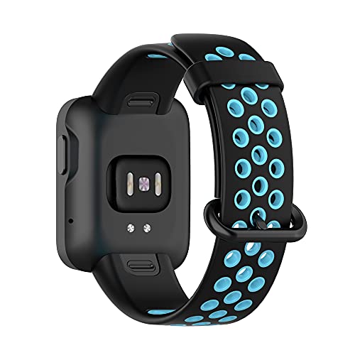 KINKUUN Correas para relojes Compatible con XiaoMi Mi Watch Lite/for Redmi Watch Pulseras de repuesto.Correa de Reloj.(Negro + azul)