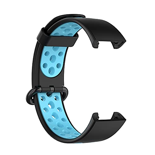 KINKUUN Correas para relojes Compatible con XiaoMi Mi Watch Lite/for Redmi Watch Pulseras de repuesto.Correa de Reloj.(Negro + azul)