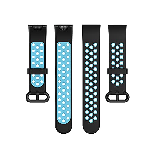 KINKUUN Correas para relojes Compatible con XiaoMi Mi Watch Lite/for Redmi Watch Pulseras de repuesto.Correa de Reloj.(Negro + azul)