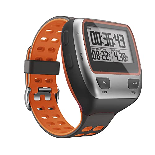 KINOEHOO Correas para relojes Compatible con Garmin Forerunner 310XT Pulseras de repuesto.Correas para relojesde silicona.(Gris claro + naranja)