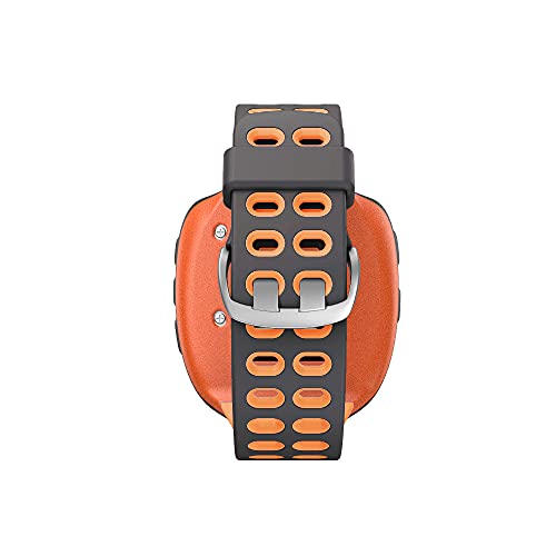 KINOEHOO Correas para relojes Compatible con Garmin Forerunner 310XT Pulseras de repuesto.Correas para relojesde silicona.(Gris claro + naranja)