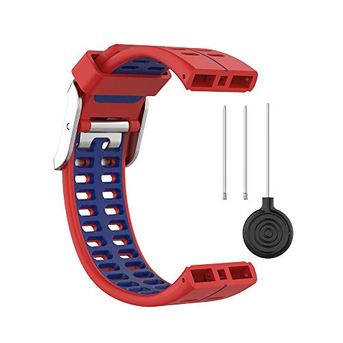 KINOEHOO Correas para relojes Compatible con Polar V800 Pulseras de repuesto.Correas para relojesde siliCompatible cona.(Rojo y azul)