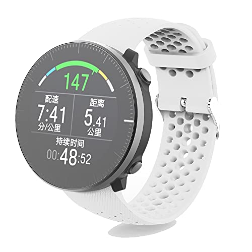 KINOEHOO Correas para relojes Compatible con Polar Vantage M Pulseras de repuesto.Correas para relojesde silicona.(blanco)