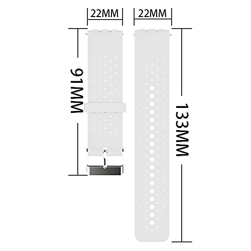 KINOEHOO Correas para relojes Compatible con Polar Vantage M Pulseras de repuesto.Correas para relojesde silicona.(blanco)