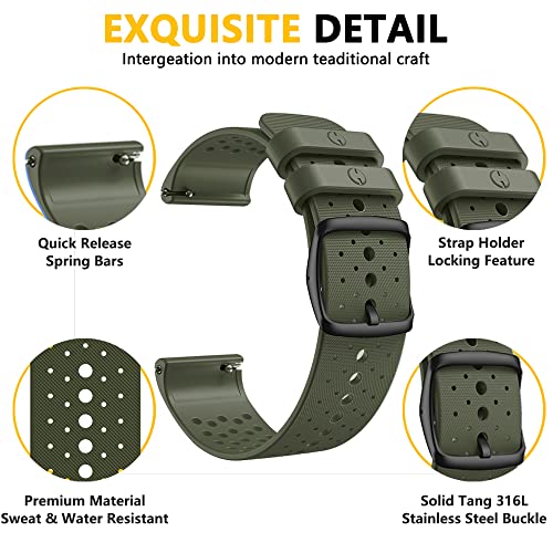 KINOEHOO Correas para relojes Compatible con Polar Vantage M Pulseras de repuesto.Correas para relojesde.(ejercito verde)