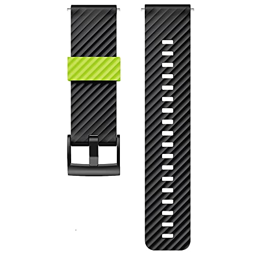 KINOEHOO Correas para relojes Compatible con Suunto 7/9/9 baro/D5/spartan sport Pulseras de repuesto.Correas para relojesde silicona.(Verde negro)