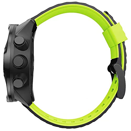 KINOEHOO Correas para relojes Compatible con Suunto 7/9/9 baro/D5/spartan sport Pulseras de repuesto.Correas para relojesde silicona.(Verde negro)