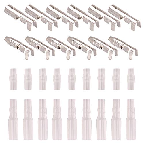 Kinstecks ​​150PCS 2.8mm 4.8mm 6.3mm Terminales de Crimpado Conectores 3.9mm Kit de conectores de bala Macho y hembra Conector de terminal de crimpado de pala