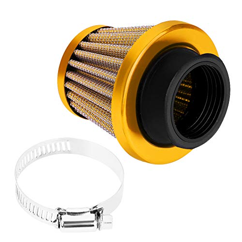 Kit de filtro de admisión de aire de abrazadera para motocicleta, 38mm Universal Filtro de aire de admisión para Scooter Atv Dirt Pit Bike(Oro)