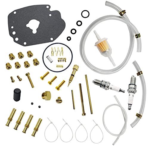 Kit de reconstrucción maestro de carburador for S & S Ciclo 112923 Harley y Personalizado con tornillo de ralentí Sujetador de chispas Filtro de combustible Jet de bajo rango 49961