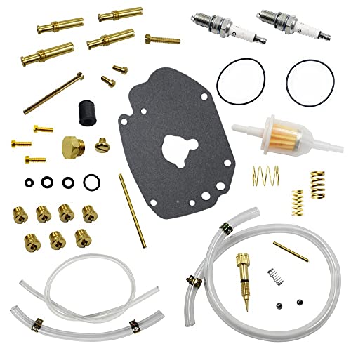 Kit de reconstrucción maestro de carburador for S & S Ciclo 112923 Harley y Personalizado con tornillo de ralentí Sujetador de chispas Filtro de combustible Jet de bajo rango 49961