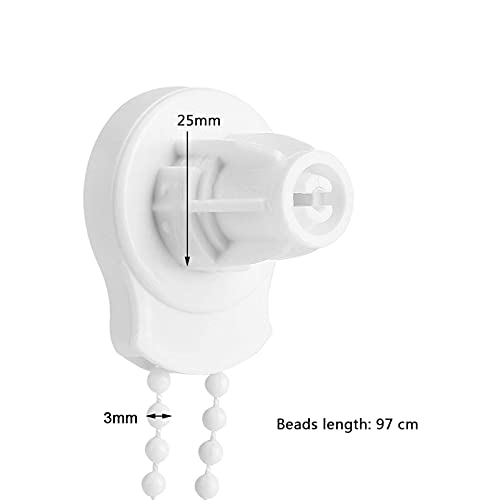 Kit de Reparación de Persianas Juego Enrollables De 25mm Soporte De Cortina Ciega Polea Lateral del Embrague Kit De Cadena De Cuentas Larga Decorativa para Los Tratamientos De Ventanas