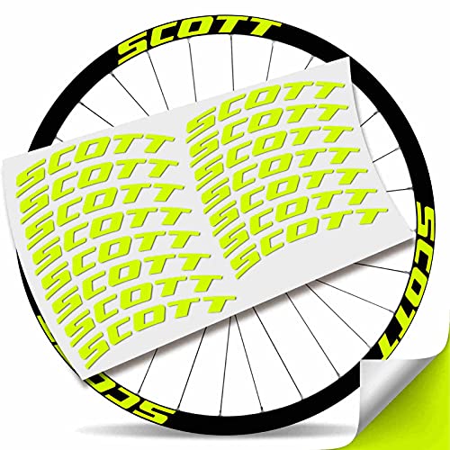 Kit Pegatinas Pegatinas Stickers LLANTA Scott 29" BTT MTB (Amarillo Fluor)