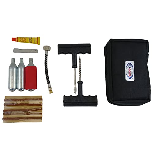 KIT PROFESIONAL para REPARAR PINCHAZOS A GAS C02 rueda coche y moto, reparación pinchazos de Neumaticos Tubeless sin camara LICOTA - TOP 1 EN VENTAS