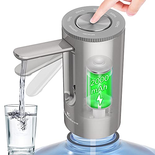 KitchenBoss-Dispensador de Agua Electrico-Bomba Agua Garrafa: Dosificador Agua Garrafas Portable,Carga Tipo C,para Botellas de 3.8-18.9 Litros,Dosificador de Agua