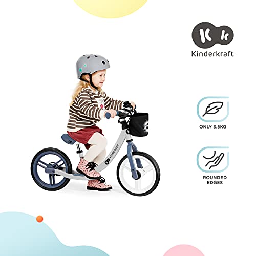kk Kinderkraft Bicicleta sin Pedales SPACE, Sillín Ajustable, con Freno, Azul