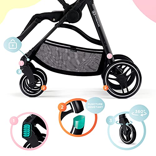 kk Kinderkraft Silla de Paseo VESTO, Carrito, Suspensión, Impermeable con UPF 50+, Gris