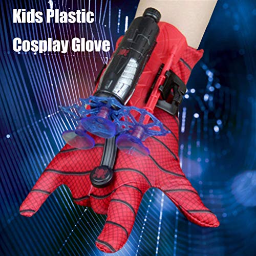 KKPLZZ Spiderman Launcher Glove, Kids Plastic Cosplay Glove Hero Launcher Juego de Juguetes de muñeca Gran Regalo para los fanáticos de Spiderman, Juguetes educativos para niños