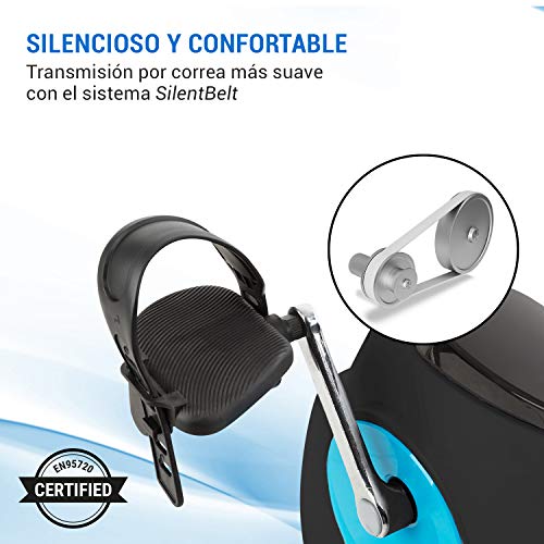 Klarfit Azura Plus Bici estática 3 en 1 - Bicicletas estáticas, Bicicleta estática, Bici estática, Tracción por correa, Pulsómetro, Resistencia magnética de 8 niveles, Soporte para tablet, Negro