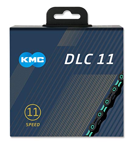 KMC DLC 11 Chain Black Cadena, Unisex, Negro/Celeste, 1/2” x 11/128”