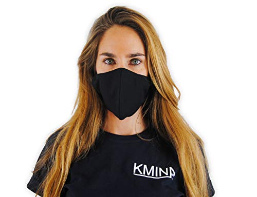 KMINA PRO - Mascarillas Reutilizables (x2 uds), Mascarillas Sujeción Cabeza, Mascarillas Negras, Mascarillas Lavables de hasta 40 lavados, Mascarillas Higiénicas, Mascarillas Homologadas.