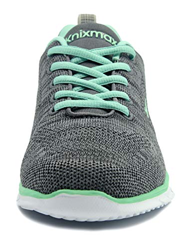 Knixmax-Zapatillas Deportivas para Mujer Zapatillas de Running Fitness Sneakers Zapatos de Correr Aire Libre Deportes Casual Zapatillas Ligeras para Correr Transpirable Gris Verde 39EU