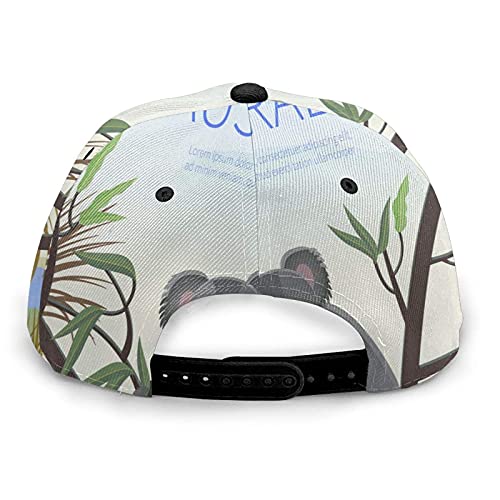 Koala in The Tree Hat Gorra de béisbol Animal Australiano Mountain Wattle Grass Wildlife Sombreros Planos Ajustables Snapback Sombrero de Bola Sombrero Deportivo para Hombres y Mujeres