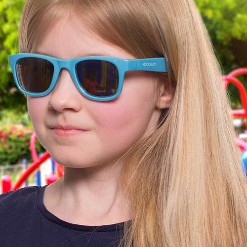 koolsun bebés y niños gafas de sol Wave Fashion, 100% protección UV, Azul, 3-10 años