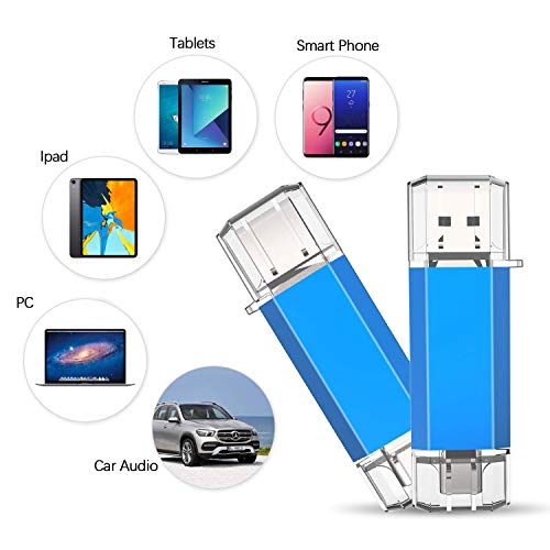 KOOTION Memoria USB Tipo C 64GB 3.0 Pendrive Type C 64 Giga OTG Pen USB C Dual Flash Drive USB C Pen Drive Doble Entrada, Azul