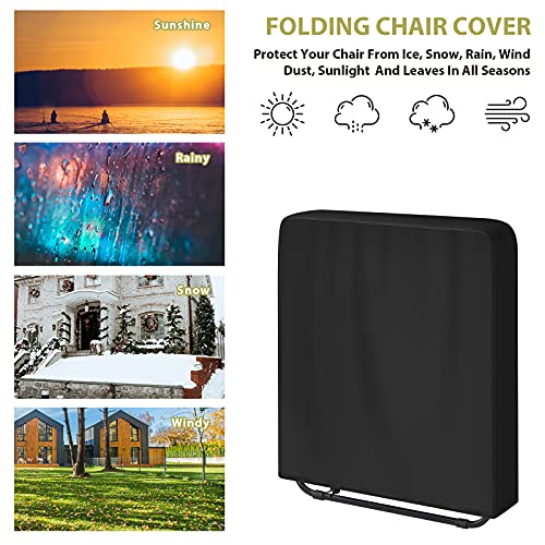 Kovshuiwe Funda para Silla Plegable para Exteriores,Fundas Plegables para Tumbona,420D Oxford Tela Impermeable Anti-UV Cubierta,Impermeable,Funda para Tumbona De Jardín Exterior Anti-UV(96x84 cm)