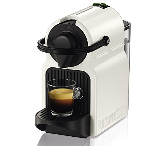 Krups Nespresso Inissia XN1001 - Cafetera monodosis de cápsulas Nespresso, 19 bares, apagado automático, color blanco, 14 cápsulas interior