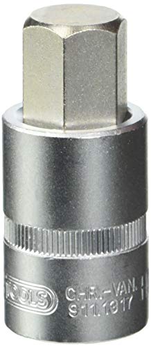 KS Tools 911.1317 - Llave de vaso para tornillos con interior hexagonal (17 mm, 1/2", corta)