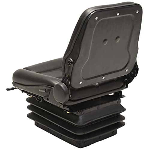 Ksodgun Asiento de Tractor con suspensión Respaldo Ajustable para Tractor y Carretilla elevadora Conductor y Pasajero Negro