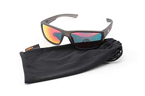 KTM - Gafas de ciclismo MOD.Factory de policarbonato negro con lentes naranjas espejadas